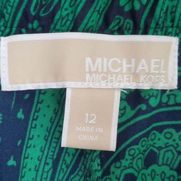Michael Kors Casual Green Paisley Polyester Beach Lovers Pants Size 12 - Picture 5 of 10